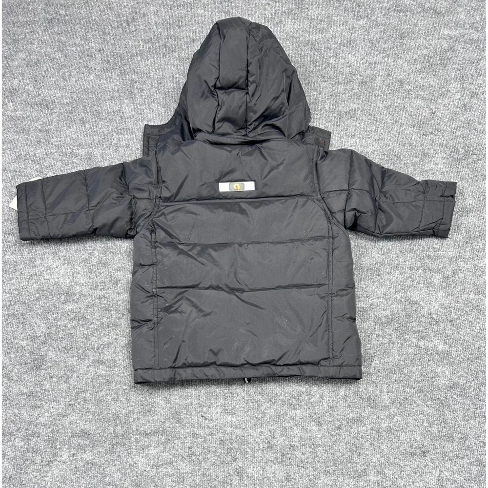 Akademiks Kids Vintage Black Puffer Hooded Jacket Down Filled Boys Girls‎ Size 4